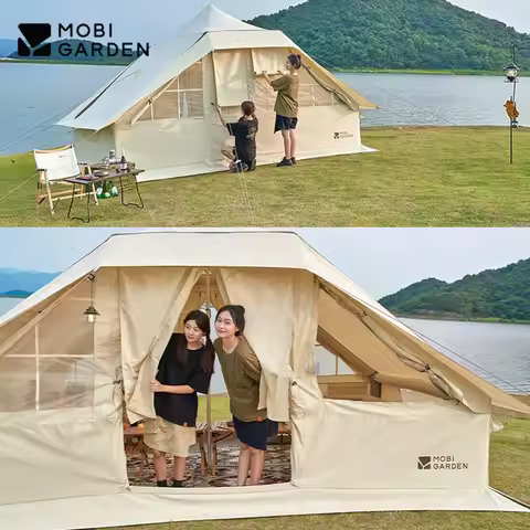 MOBI GARDEN 10.9㎡ Inflatable Tent Era 260 Outdoor Camping Cotton Cloth Hut Large Tent 5-8 Persons Ou