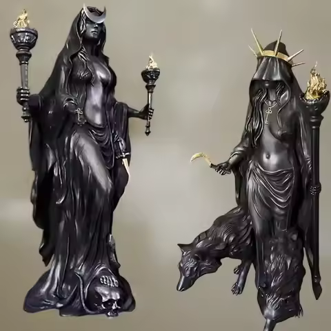 Hekate Niktipolos Sculpture The Witch of Night Hecate Greek Goddess Statue Underworld Light Messenge