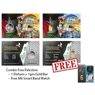 Combo Set 1gm Gold Bar + 1 Dirham (Free Palestine Edition) from Tamu Gold [Same Serial Number]