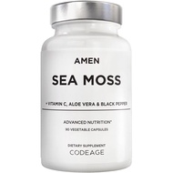 Amen Sea Moss, 1000mg Organic Irish Sea Moss, Bladderwrack, 90 Capsules | Organic Irish sea moss 100
