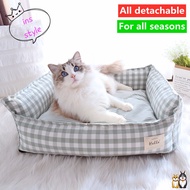 Detachable Pet Bed Ins Style Plaid Dog Bed Cat Bed Pet Sleeping mat dog mat