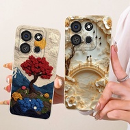 New Casing For Itel A05s Case Elegant Flower Painting Phone Shell Soft Silicone Camera Protection Co