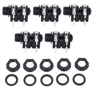 [musbmy] 5Pcs 6.35mm 4P Stereo Socket 6.5mm Input Stable Transmission Easy Operation for Microphone 