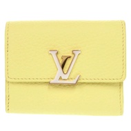 Like new Louis Vuitton Portefeuille Capucines XS M83610 IC chip tri-fold wallet in yellow Taurillon 