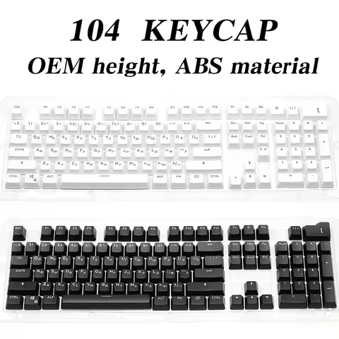 104 Keys Keycaps OEM Highly for Backlit Mechanical Keyboard Spanish Arabic Russian French Korean Ger