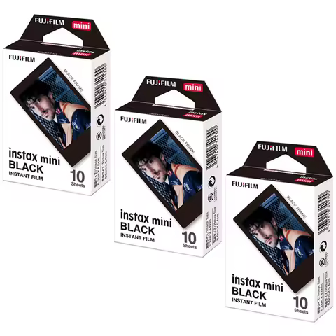 Original 10-30 Sheets Fuji Instax Mini Black Frame Film For Fujifillm Instant Mini 12 9 8 7s Camera 