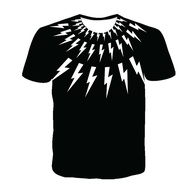 Men Hip Hop Lightning T-Shirt Oversized Hip Hop Loose 3d Printed T-Shirt Summer Short-Sleeved T-Shir