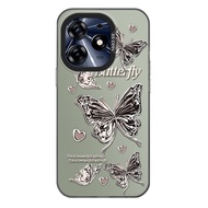 For Infinix Tecno Pop 8/Tecno Spark 20/Tecno Spark Go 2024,Water Silver Beautiful Butterfly,High-qua