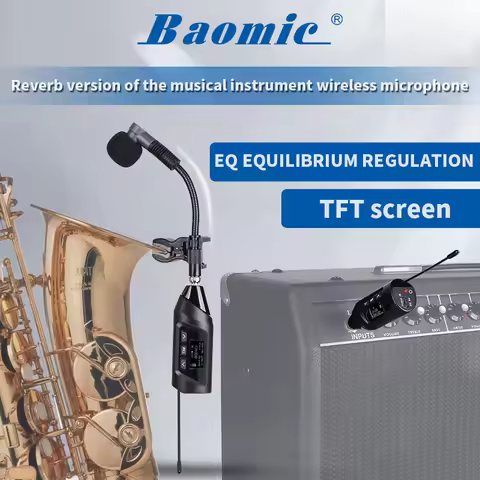 Baomic TR-15 TR15 Musical Instrument Saxophone Dedicated Wireless Microphone Reverb 6 Adjustment EQ 