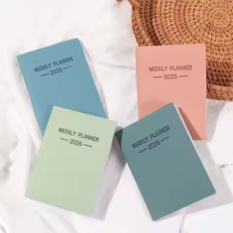 Simple Portable 2026 Agenda Book To Do List Softside A7 To Do Planner English Self-Disciplined Journ