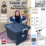 Kontainer Box Plastik Container KARBON Box PUMA AKAKO Hitam Black JUMBO BESAR RODA
