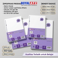 Orenji Loose Leaf Plain POLOS 80 GSM A5 B5 Paper Refill Binder Sketch Lettering
