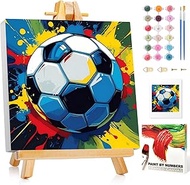 Football Painting by Numbers Children with Frame, Football Painting by Numbers Children from 5 6 7 8
