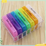 (shopeestore) Portable Weekly 7 Day Push Button Pill Holder Travel Medicine Box Case Organizer