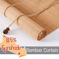 {Zhao Made} 85% Sunshade Bamboo Curtain Blackout Blinds Roman Blind Curtain Bamboo Blind for Outdoor bidai kayu Bamboo Roller Blinds Bamboo Blinds Roller Blinds Wall Blinds Door Curtains with Lifter