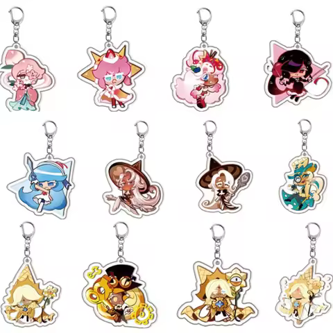 Game Cookie Run Kingdoms Camellia Cookie Acrylic Keychain Bag Accessories Candy Milk Shadow Pure Van