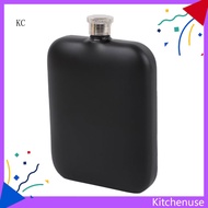 [KC] Flat Cover Liquor Bottle Spiral Bottleneck Square Liquor Flask Thermal for Traveling
