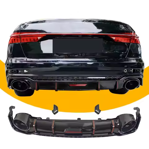 2019-2023 RS6 Rear Diffuser For Audi A6 C8 Accessories Upgrade To RS6 Rear Bumper With Tail Pipe