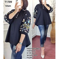 KEMEJA T1709 Blouse embroidered shirt lgn 7per8