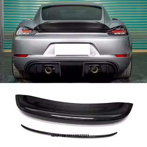 718 RS Style Carbon Fiber Rear Wing Trunk for 718 982 Cayman Boxster GT4 Tail Spoiler Body Kit