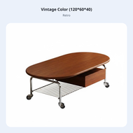 Movable with casters double-decker Oval Cart mid-1900sera Modern design Center Table Easy Assembly H