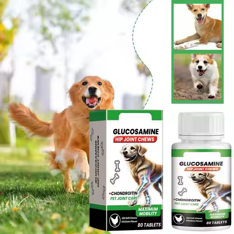 Pet Joint Care Soft Chews 80 Tablets Glucosamine Chondroitin Supplement for Dogs to Support Joint Mo