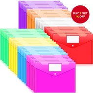 Snap Bag Transparent A4 File Storage Bag with Button - Information and Pencil Plastic Bag Beg Fail T