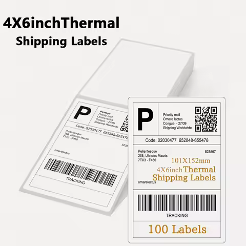 4x6Inch Shipping Labels Paper Fold Sticker Printer 100x150mm 100/500 PCS All-Purpose Sticker Paper F
