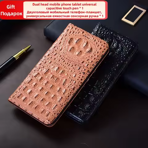 Crocodile Claw Genuine Leather Magnetic Flip Phone Case For Google Pixel 9 8 8a 7 7A 6 6A Pro 2 3 4 