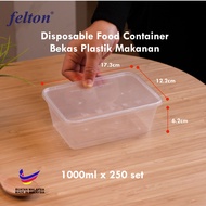 17.3 x 12.2 x 6.2cm Bekas Plastik Disposable Microwave Rectangular Food Container 1000mL  FR1000  / 