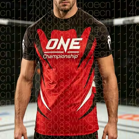 Summer Men's 3D Print Fightwear ONE Championship Fight Team Uniform Fans Breathable O Neck Short Sle
