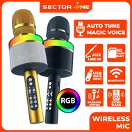 Wireless Bluetooth KTV Microphone S-088 LED RGB Light with Magic Voice Auto Tuning for Karaoke Music