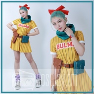Dragon Ball Dragon Ball cos Bulma Bulma cosplay Costume Blue High Ponytail Wig