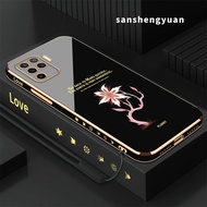 Casing oppo a94 4G OPPO RENO 5F oppo reno5 F Phone case SoftCase Right angle edge electroplated silica gel shockproof flower