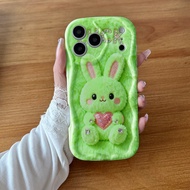 TEMU Phone Case: Protection, Drop-proof And Scratch- Phone Cases Green Plush Bunny With ""luck"" And