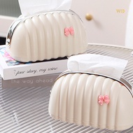 WD Household Cream Shell Tissue Box Light Luxury Paper Box Table Living Room Spring Bracket