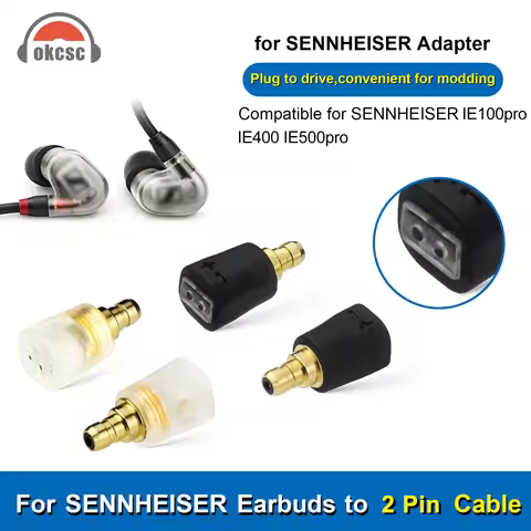 OKCSC Headphone Converter 0.78mm 2pin Cable Connector to Sennheiser IE100pro IE400 IE500pro Headsets