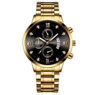 Jam Tangan Pria Fashion FNGEEN Clock Business Automatic Date - Gold