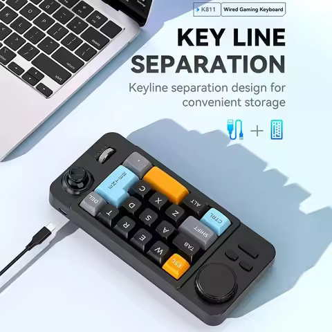 MKESPN Mechanical Keyboard Hot Swap Wired with Volume knob for Computer Laptop Gaming Accessories 19