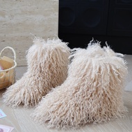 25New children's snow boots, warm faux wool sheepskin fur boots fur boots kids BOOTS