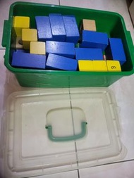 二手 兒童木製幾何形狀體教具 工具箱 積木樂園