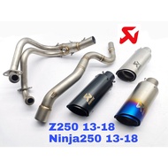 Akrapovic Short Exhaust Kawasaki Ninja250 / Z250 Full System Piping Manifold Stainless Steel Accesso