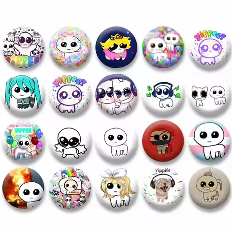 Creative Funny Yippee Meme Badges Custom Personality Soft Button Pins Round Brooch on Clothes Bag Je
