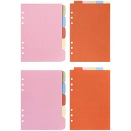 A5/A6/A7/B5/A4 Paper Divider Index Page Tab Cards For 6-Holes Ring Binders Filofax Notebooks Travel Diary Journal Planner