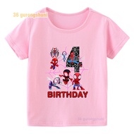 kid T shirt for girl Spiderman pink clothes children clothing Baby Short Sleeve 2 3 4 5 6 7 8 9 birt