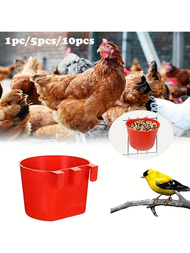 1入/5入/10入飼料斗適用於籠子,掛式雞水供應杯,塑料鳥飼料碗