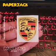 Porsche EMBLEM embossed STICKER LOGO FLEXIBLE 3D embossed STICKER OUTDOOR RESIN STICKER