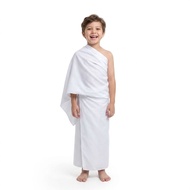 Instant Ihram for boys in pure white, soft, comfortable, ages 2-10 years Ihram Kanak-Kanak Lelaki