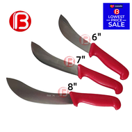 (B BOSS) LAIKA ROSTFREI-INOX 6"/ 7"/ 8" Pisau Lapah Daging Pemegang Plastik pisau batang merah / Red