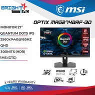 MSI 27" MSI OPTIX MAG274QRF-QD G274QPF-QD GAMING MONITOR/27" QUANTUM DOTS IPS/2560x1440@165HZ QHD/30